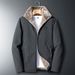 Men's Fleece-Lined Winter Coat – Heavyweight Polyester Shell With Detachable Hood (M-8XL, Business-Casual Versatility, Extended Sizing)_viptrois.com
