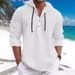 Men's Casual Pearl Cotton Twill Half-Zip Hooded Sweatshirt | Lightweight Breathable Pullover | Streetwear Fashion Cardigan_viptrois.com