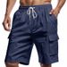 Men's Summer Beach Shorts Style Breathable Linen Loose Fit Multi Pocket Squat Jogging Work_viptrois.com