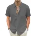 Lightweight Hawaiian Cotton Linen Breathable Short Sleeve Shirts Vacation Beach Casual Summer Men's Tops With Pocket_viptrois.com
