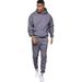 Men's Clothing Leisure Men's Set Popular Sports Suit Ruff Splicing Hooded Sweatshirt Casual Trousers Men_viptrois.com