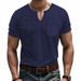 American Style Summer Men's Linen Bamboo Loose Breathable Casual V-neck INS Quick-dry Short Sleeve T-shirt_viptrois.com