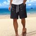 Men's Summer Cotton And Linen American Casual Shorts Beach Loose Straight Button Shorts_viptrois.com