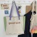 Women's Shoulder Bags Canvas Bag, Color-block Macaron, Lightweight, Breathable, Large-capacity Single-shoulder Handbag, Shopping Bag_viptrois.com
