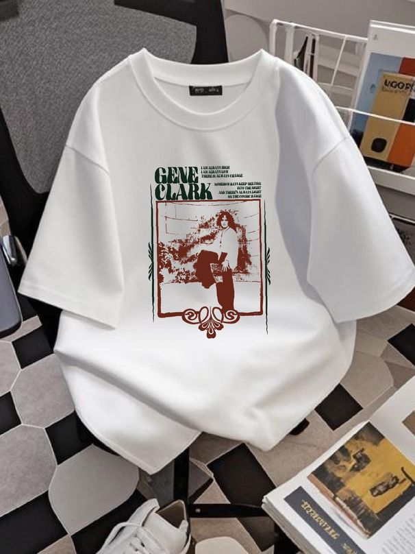 Gene Clark The Byrds Men T-shirt White Cotton Tee All Sizes S To 345XL FF1701 Designer Clothes Top For Everyday Wear Versatile Stretched Soft_viptrois.com