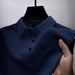 Men's Clothing High End Mesh Ice Silk Short Sleeved T Shirt Collar Summer Solid Color New Slip Material Polo_viptrois.com