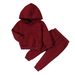 kids'clothing Children's autumn and winter warm thick set Boys hoodie set Girls solid color long sleeve casual two-piece set_viptrois.com