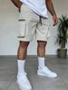 Men's Clothing Shorts Beach Casual Pants Large Loose Solid Color Drawstring Shorts_viptrois.com