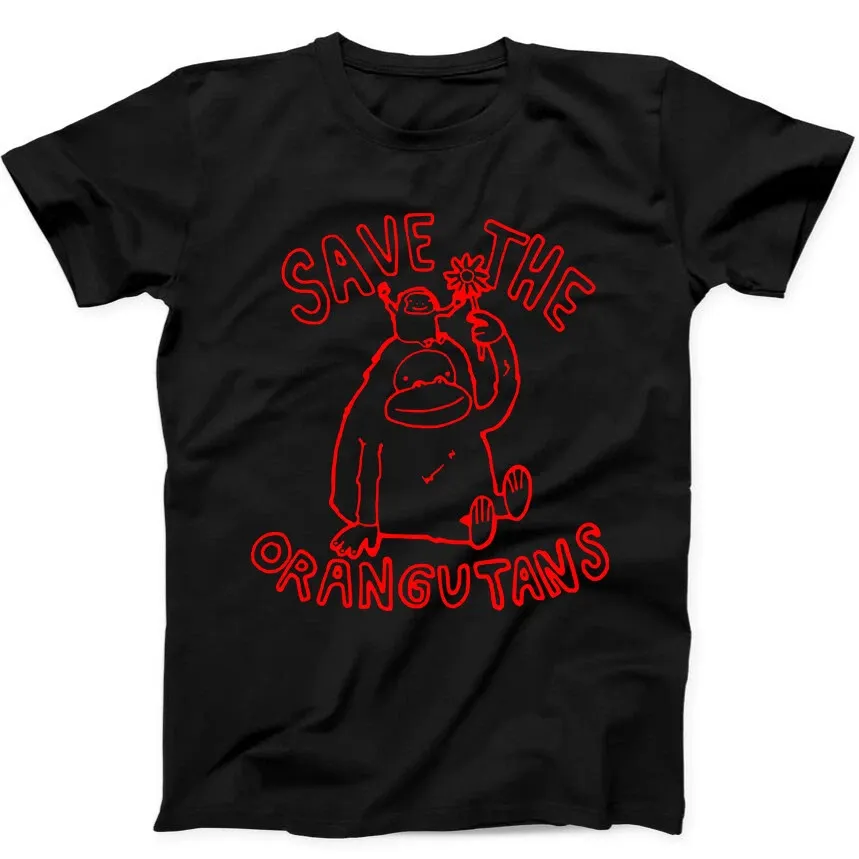 Save The Orangutans Homage Monkey Jungle Funny Gift Tee Black T Shirt Mens Womens Tees Top 282_viptrois.com