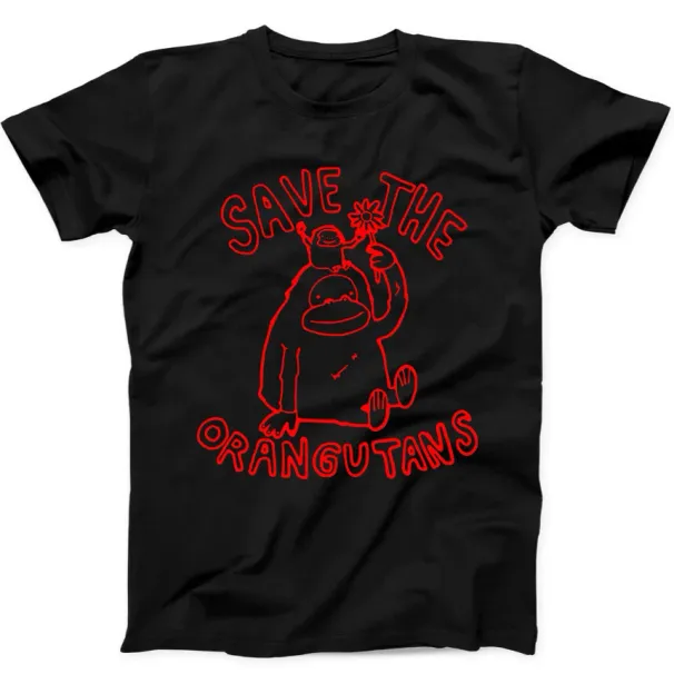 Save The Orangutans Homage Monkey Jungle Funny Gift Tee Black T Shirt Mens Womens Tees Top 282_viptrois.com