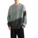 Pure Light Mature Style Gradient Color Block Crew Neck Sweater Men 2025 Autumn Winter New Trendy Loose Lazy Feel Outerwear_viptrois.com