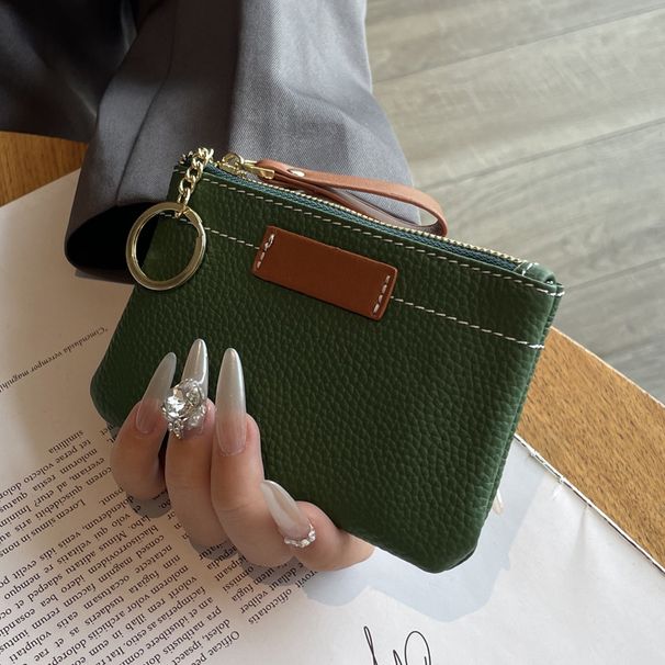 Wallet Card Cases Leather Coin Purse New Ultra Thin Exquisite Mini Compact Key Bag Coin Bag Ladies Short Wallet_viptrois.com