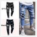 In-stock Cross-border New Model For European And Men's Slim-fit Jeans With Badges, American_viptrois.com