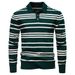 Pure 2025 Autumn Winter New Export European Size Cross-Border Turn-Down Men's Striped Polo Collar Knitted Sweater Men_viptrois.com