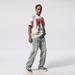Men's Clothing High Street Washed Loose Straight Raw Edge Stitching Pants_viptrois.com