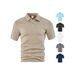 European And American Cross-Border Summer Thin Loose Breathable Casual Solid Color Jacquard Fabric Turn-Down Collar_viptrois.com