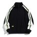 Men's Casual Sportswear Set Half-Zip Hoodie & Jogger Pants Stylish Color Block Matching Outfit (5XL-11XL)_viptrois.com