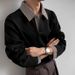 Houndstooth Collar Long Sleeve T-Shirt Men's Summer Trendy Brand High-End Polo Sweatshirt American Retro Base Shirt_viptrois.com