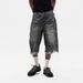 Men's Clothing Retro Washed Distressed Basic Cropped Trousers Casual Loose Solid Color Straight Jeans New_viptrois.com
