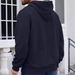 Cross-Border Spring And Autumn Pullover Solid Color Jacquard Casual Sports Loose Long Sleeve Hooded Half-Zip_viptrois.com