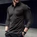Nordmann Cross-Border European And American Summer Long Sleeve With Pocket Men's Muscle Sports Polo Shirt_viptrois.com