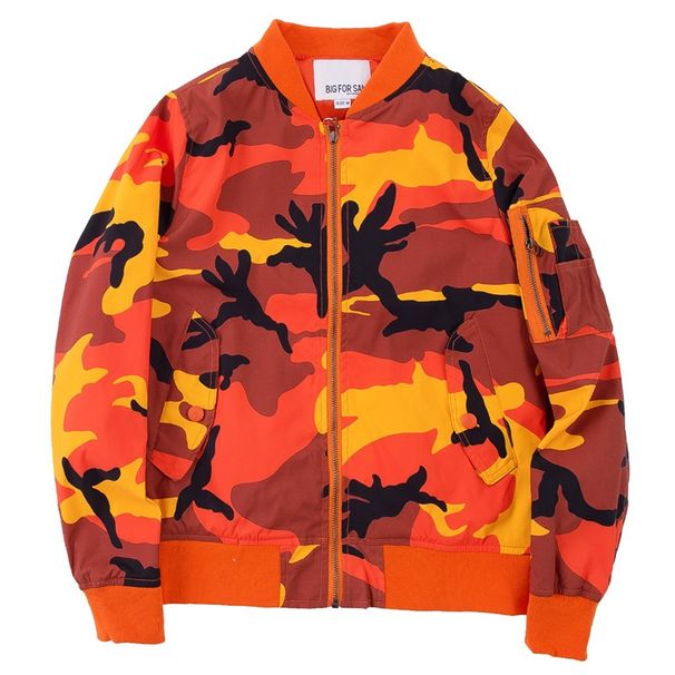 Loom Cross-Border Autumn Winter Camouflage MA1 Bomber Men's Trendy American Air Force Thickened Cotton Baseball Jacket Coat_viptrois.com
