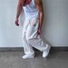 Men's Embroidered Fleece Joggers Retro Streetwear Relaxed Fit Pants With Elastic Waist Wide-Leg Silhouette Stitching For Urban Comfort_viptrois.com