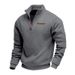 Large Size Spring And Autumn Velvet Half Zipper Loose Stand-up Collar Pullover Solid Color Casual Sweater Men_viptrois.com