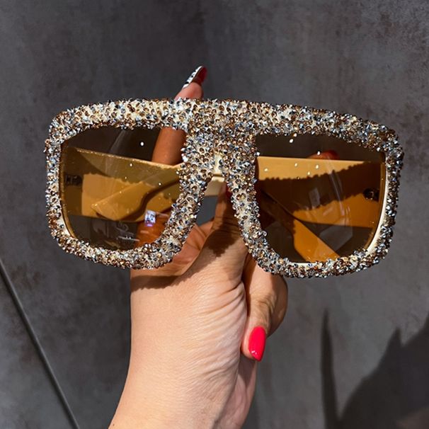 Large Frame Fashion Large Frame Sunglasses Luxury Rhinestone Trendy Mask Personality Party Sunglasses Decorative Glasses For Women_viptrois.com