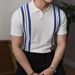 Light Business High End Temperament Trend Men's Summer Simple Fashion Harajuku Youth Popular Polo Shirt New Short Sleeve_viptrois.com