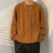 Men's Clothing Retro Twisted Sweater Ins Trendy Autumn And Winter Solid Color Knitted Sweater Loose Casual Bottoming Sweater_viptrois.com