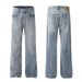 Men's Clothing Retro Neutral High End Street Trend Water Wash Blue Design Slim Men's Flared Casual Jeans_viptrois.com