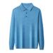 Nordmann Knitted Polo Spring Autumn Middle-aged Dad Men's Loose Casual Solid Color Versatile Top Base Shirt_viptrois.com