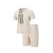 Men's Casual Drawstring Shorts And T-Shirt Set - Breathable Cotton Lounge Wear, Street Style Two-Piece Outfit For Summer_viptrois.com