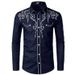 Men's Clothing Embroidered Shirt Shirt Western Cowboy Casual Shirt_viptrois.com