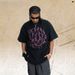 American Hip-Hop Short-Sleeve Loose Fit For Men And Women, Spring/Summer Couple's Washed High-Street Rhinestone_viptrois.com