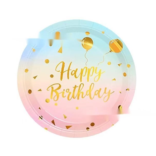 Disposable Paper Biodegradable Home Use Picnic Plates Birthday Party 7inch 9inch Tableware Set_viptrois.com