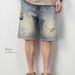 Cowboy Shorts Men's American Workwear Casual Five Pot Mid Length Pants Trendy Brand Loose Straight Tube 2024 Summer_viptrois.com