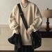 New trendy and cool solid color casual sweater for men, autumn and winter round neck pullover for teenagers, knitted sweater, trendy and long_viptrois.com