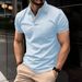 Men's Clothing Size Summer Men's Casual Lapel Line Short Sleeved T Shirt Polo Shirt_viptrois.com
