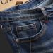 Men's Slim Tapered Jeans – Distressed Blue Denim Pants With Artistic Washes, Hand-Painted Details & Micro-Stretch (28-38, Mid-Rise Straight Fit)_viptrois.com