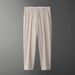 Men's Clothing Non Iron Solid Color Straight Nine Point Suit Pants For Men Versatile Loose Light Mature Style Casual Business Suit Pants_viptrois.com
