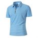 Men's Breathable Polo Shirt – Lightweight Summer Button-Up Tee With Subtle Texture (White, Black, Khaki, Light Blue) – S-XXL_viptrois.com