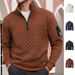 Men's Tactical Fleece Jacket - Warm Stand Collar Zip-Up Pullover With Checkerboard Design, Outdoor & Streetwear_viptrois.com