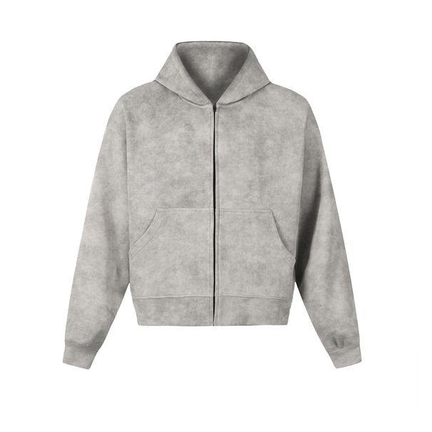 Tie-Dye Snowflake Vintage Cardigan Hooded Sweatshirt Men's Spring Autumn Versatile Loose Casual Trendy Street Zipper_viptrois.com