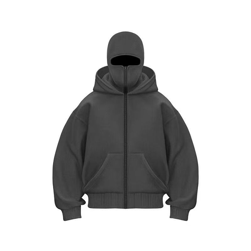 Unisex Zip-Up Hooded Sweatshirt - Lightweight Casual Pullover With Double Hood For Autumn & Winter (Black/White/Gray/Red)_viptrois.com