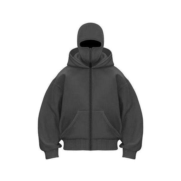 Unisex Zip-Up Hooded Sweatshirt - Lightweight Casual Pullover With Double Hood For Autumn & Winter (Black/White/Gray/Red)_viptrois.com
