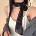 Long Striped Polka Dot 3D Rose For Women, Spring Summer Thin Atmosphere Niche Scarf, Narrow Neck Scarf_viptrois.com