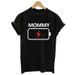 Free Shipping Pure Cotton Ins Letters Battery Dead Interesting Print Parent Daughter Parent Child Outfit T_viptrois.com