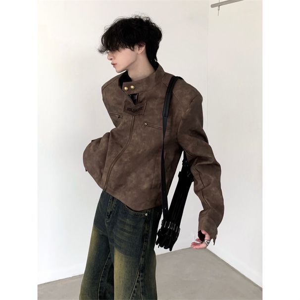 American Retro Old Trendy Brand Jacket Men's High Street Korean Version Trendy Coat Niche Design Sense_viptrois.com